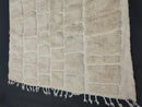 Custom Moroccan Wool Rug - Handmade Solid White Berber Rug with Fringes | Beni Ourain Style, Sizes 3x5ft to 15x15ft By 100kends