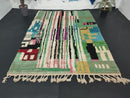 Custom Handmade Colorful Morocan Wool Rug - Berber Boujaad Green Carpet - 8x10 Beniourain Rug, Large Area Rug, Antique Style rug by 100kends