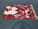 Custom Moroccan Red Azilal Rug | Handmade Berber Wool Carpet | Colorful Shag Moroccan Runner Rug | Red 9x12 Moroccan Carpet by 100kends