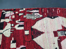 Custom Moroccan Red Azilal Rug | Handmade Berber Wool Carpet | Colorful Shag Moroccan Runner Rug | Red 9x12 Moroccan Carpet by 100kends