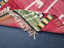 Custom Handmade Moroccan Rug - Boho Red Berber Wool Boujad Rug, Unique Antique-Style Bohemian Carpet, Custom Sizes rug Available by 100kends