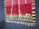 Custom Handmade Moroccan Rug - Boho Red Berber Wool Boujad Rug, Unique Antique-Style Bohemian Carpet, Custom Sizes rug Available by 100kends