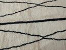 Handmade Moroccan Berber Rug - Custom Beni Ourain Rug in White and Black, Soft Wool Carpet, Bohemian Style Rug for Living Room