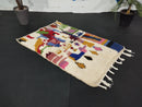 Handmade Moroccan Berber Rug - Custom Beni Ourain Rug in White and Black, Soft Wool Carpet, Bohemian Style Rug for Living Room
