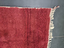 Handmade Custom Moroccan Beni Ourain Wool Rug - White and Red Area Rug - Modern Moroccan Carpet with Fringe Options by 100kends