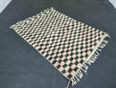 Custom Moroccan Wool Rug - Handwoven Pink and Green Checkered Azilal Rug, Boho Floor Covering, Sizes 3x5 to 15x15 ft by 100kends