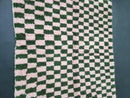 Custom Moroccan Wool Rug - Handwoven Pink and Green Checkered Azilal Rug, Boho Floor Covering, Sizes 3x5 to 15x15 ft by 100kends