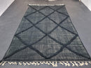 Stunning Handmade Black Moroccan Boujad Rug - Custom Sizes - Boho Contemporary Area Rug - Wool Rug with Fringe Options