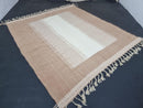 Custom Handmade Moroccan Rug – Light Brown & Ivory Berber Rug with Fringes | Living Room, Bedroom, Home Décor (Sizes 3x5 to 15x15 ft )