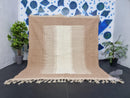 Custom Handmade Moroccan Rug – Light Brown & Ivory Berber Rug with Fringes | Living Room, Bedroom, Home Décor (Sizes 3x5 to 15x15 ft )