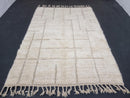 Custom Moroccan Beni Ourain Rug - Handmade Wool Berber Area Rug - Abstract Boho Moroccan Rug for Living Room, Custom Sizes Available