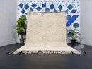 Custom Handmade Moroccan White Wool Rug - Beni Ourain Area Rug - Home Decor Rug, Custom Sizes Rugs Available by 100kends