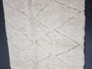 Custom Handmade Moroccan White Wool Rug - Beni Ourain Area Rug - Home Decor Rug, Custom Sizes Rugs Available by 100kends