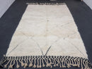 Custom Handmade Moroccan White Wool Rug - Beni Ourain Area Rug - Home Decor Rug, Custom Sizes Rugs Available by 100kends