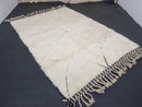 Custom Handmade Moroccan White Wool Rug - Beni Ourain Area Rug - Home Decor Rug, Custom Sizes Rugs Available by 100kends