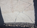Custom Handmade Moroccan White Wool Rug - Beni Ourain Area Rug - Home Decor Rug, Custom Sizes Rugs Available by 100kends