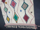 Custom Moroccan Handmade Beni Ourain Rug - 5x7, 8x10, White Berber Rug with Geometric Patterns, Boho Bohemian Style rug by 100kends