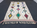 Custom Moroccan Handmade Beni Ourain Rug - 5x7, 8x10, White Berber Rug with Geometric Patterns, Boho Bohemian Style rug by 100kends