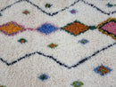 Handwoven Moroccan Beni Ourain Rug – Custom White Wool Berber Rug with Vibrant Patterns for Living Room, Bedroom, or Large Area Rugs