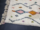 Handwoven Moroccan Beni Ourain Rug – Custom White Wool Berber Rug with Vibrant Patterns for Living Room, Bedroom, or Large Area Rugs