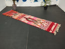 Custom Moroccan Runner Rug – Red Azilal Hallway Runner, Wool Narrow Berber Runner, Extra Long Rug for Hallways or Entryways by 100kends