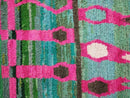 Custom Moroccan Runner Rug – Handmade Wool Hallway Rug – Green & Pink Berber Shag Rug – Moroccan Art Rug for Hallways or Living Rooms
