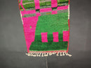 Custom Moroccan Runner Rug – Handmade Wool Hallway Rug – Green & Pink Berber Shag Rug – Moroccan Art Rug for Hallways or Living Rooms