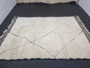 Custom Handmade Moroccan Beni Ourain Wool Rug | Berber Boho Rug | Bohemian Antique Rug | Custom Sizes | Moroccan Rugs by 100kends