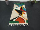 Custom Moroccan Rug - Handmade Wool Berber Carpet - Abstract Gray & White Azilal Rug - Large Area Moroccan Carpet - Custom Made Berber Rug