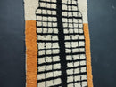 Custom Moroccan Rug - Black and White Wool Rug, Handmade Squares Design, Living Room Rug, Custom Size Moroccan Wool Rug By 100kends