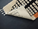 Custom Moroccan Rug - Black and White Wool Rug, Handmade Squares Design, Living Room Rug, Custom Size Moroccan Wool Rug By 100kends