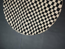Handmade Moroccan Round Rug – Custom Wool Checkered Area Rug, Boho Living Room & Bedroom Décor, Cozy Gift for Her and Housewarming Present