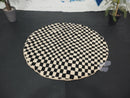 Handmade Moroccan Round Rug – Custom Wool Checkered Area Rug, Boho Living Room & Bedroom Décor, Cozy Gift for Her and Housewarming Present