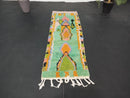 Custom Moroccan Wool Runner Rug - Green Runner Rug for Hallway, Entryway, Stairs - Large Runners - Custom Door Rug Green - Narrow Rug