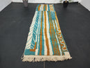 Custom Moroccan Runner Rug - Green Orange Boho Decor Rug - Long Runner Rug for Hallway, Bathroom, Kitchen - Custom Size Rugs by 100kends