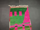 Handmade Moroccan Runner Rug – Wool Green & Pink Hallway Rug, Abstract Bohemian Runner, Beni Ourain Authentic Handwoven Rug by 100kends