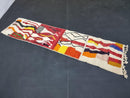 Custom Moroccan Wool Runner Rug - Abstract Berber Hallway Rug with Vibrant Colors - Handwoven Beni Ourain Kilim & Shag Design by 100kends