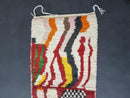 Custom Moroccan Wool Runner Rug - Abstract Berber Hallway Rug with Vibrant Colors - Handwoven Beni Ourain Kilim & Shag Design by 100kends