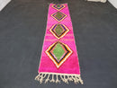 Custom Moroccan Pink Runner Rug - Handcrafted Berber Wool Rug, Hallway Runner, Modern Beni Ourain Design, handmade moroccan runner rug