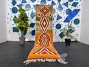 Custom Moroccan Runner Rug - Orange Berber Wool Rug, Beni Ourain Runner for Stairs & Hallway, Long Moroccan Runner 10-12ft by 100kends