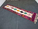 Custom Moroccan Berber Runner Rug - Handmade Wool Runner, Authentic Colorful Beni Ourain Runner - Custom Sizes Available