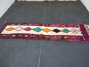 Custom Moroccan Berber Runner Rug - Handmade Wool Runner, Authentic Colorful Beni Ourain Runner - Custom Sizes Available
