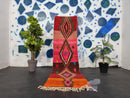 Custom Colorful Moroccan Wool Runner Rug – Beni Ourain Teppich – Long Carpet for Hallways – Natural Wool Moroccan Runner Rug
