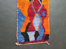 Custom Handmade Moroccan Wool Runner Rug | Abstract Orange & Multicolor Berber Beni Ourain Rug | Boujaad Runner Gift for Home by 100kends