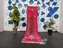 Custom Moroccan Runner Rug - Handmade Wool Berber Pink Boho Rug, Abstract Boujad Rug, Sheep Wool Beni Ourain Runner by 100kends
