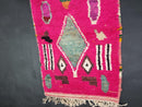 Custom Moroccan Runner Rug - Handmade Wool Berber Pink Boho Rug, Abstract Boujad Rug, Sheep Wool Beni Ourain Runner by 100kends