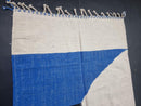 Handmade Blue Moroccan Rug - Custom Wool Berber Carpet - Abstract Sheep Wool Rug for Living Room, Personalized Boujad Rug