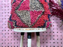 Handwoven Moroccan Pillow - Boho Wool Cushion with Geometric Patterns, Handmade Berber Style, Vibrant red and Grey, Wool Pillow 18x19