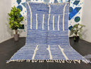 Custom Moroccan Rug - Blue & White Beni Ourain Berber Rug | Handwoven Wool Bohemian Rug | Soft Moroccan Wool Area Rug by 100kends