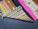 Handmade Colorful Moroccan Rug - Authentic Wool Berber Rug - Azilal Carpet - Black Berber Rug - Custom Traditional Moroccan Carpet